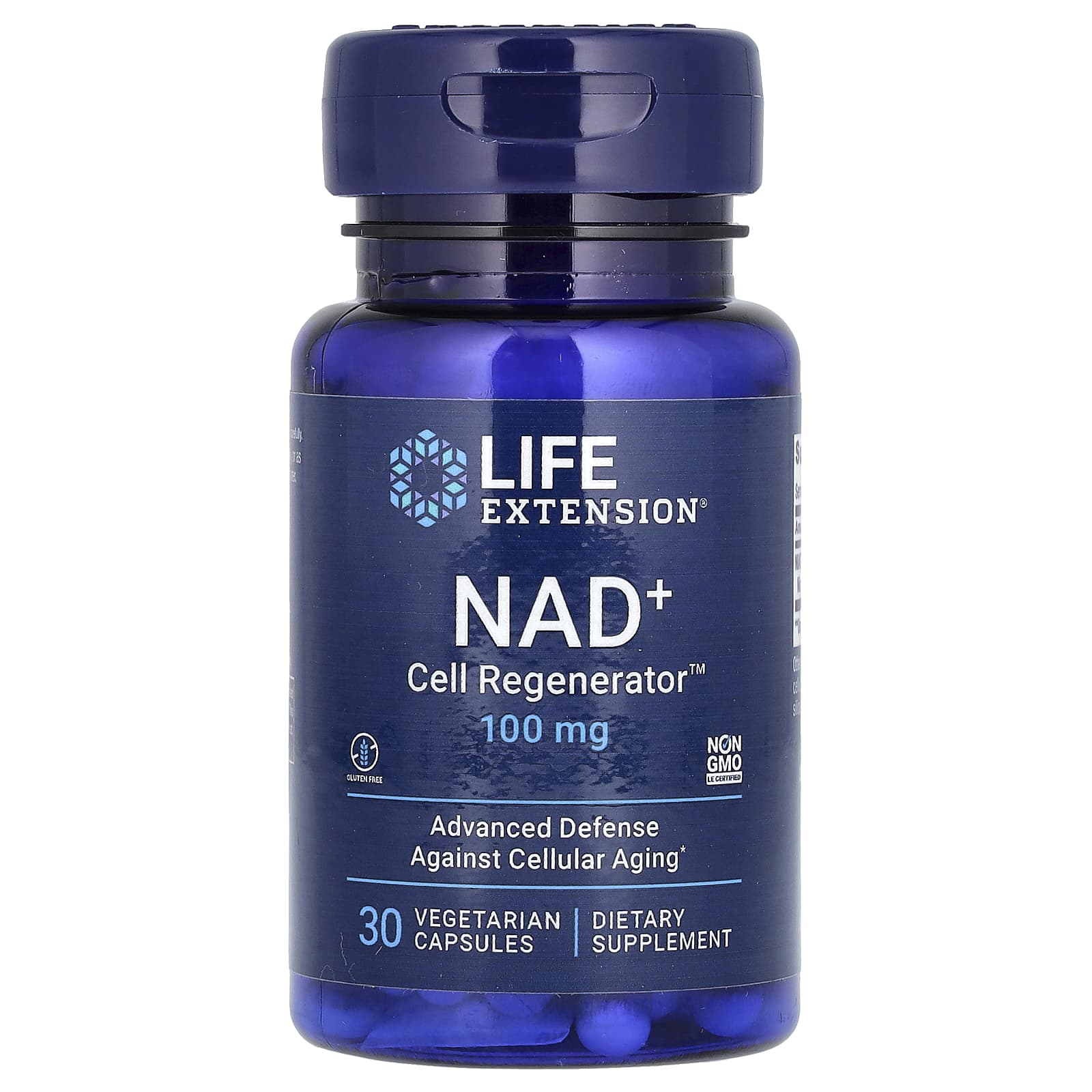 life extension, regenerador celular nad +, 100 mg, 30 cápsulas vegetales