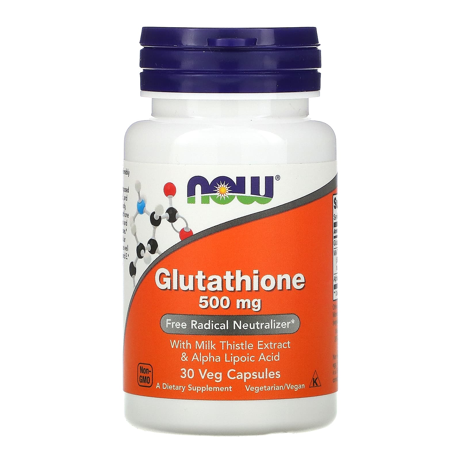 now foods, glutatión, 500 mg, 30 cápsulas vegetarianas